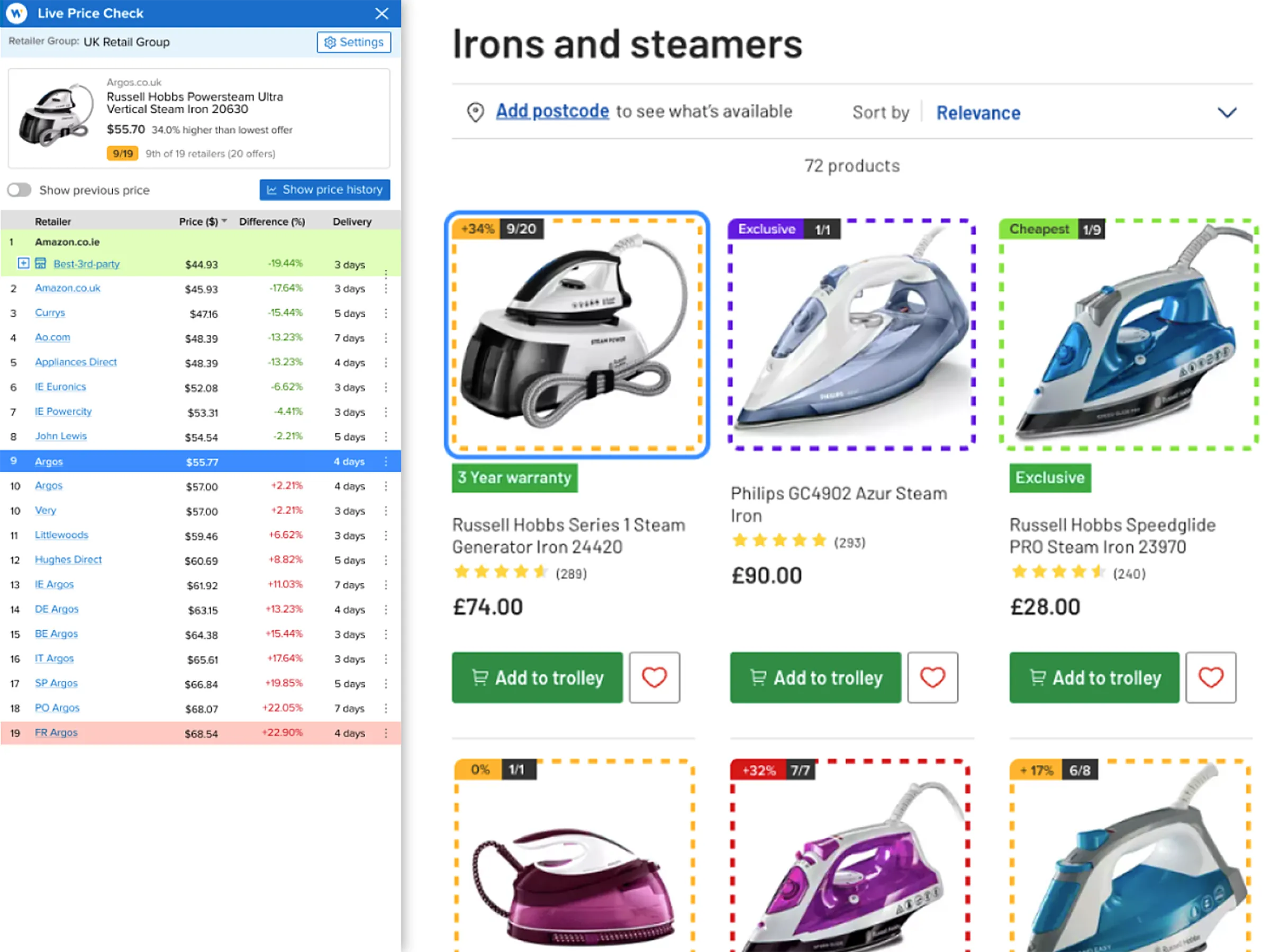 live price check new design